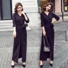 3/4-sleeve Maxi Shift Dress