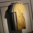 Plain Knot Detail Short Sleeve T-shirt Dress