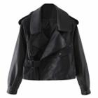 Faux Leather Buckled Jacket