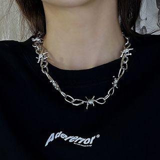 Thorn Alloy Necklace Silver - One Size