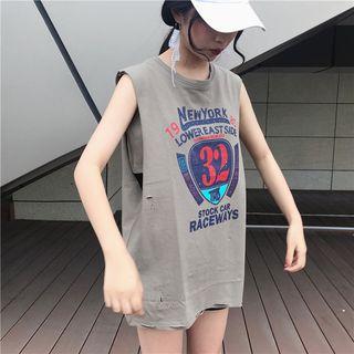 Printed Sleeveless Long Top