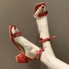 Block-heel Heart Detail Sandals