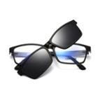 Set: Square Resin Eyeglasses Frame + Magnetic Add On Sunglasses