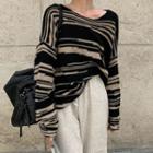Striped Sweater Stripe - Coffee & Black - One Size