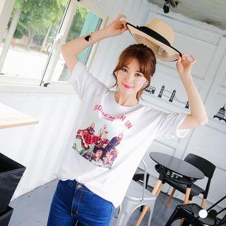 Short Sleeve Round Neck Printed Tee