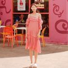 Off-shoulder Tiered A-line Dress