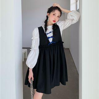 Bow Mini A-line Overall Dress / Cropped Blouse