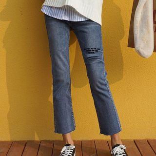 Embroidered Boot-cut Jeans