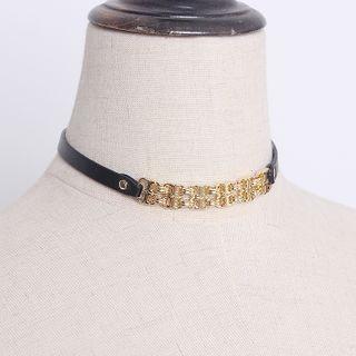 Faux Leather Chain Choker / Bracelet