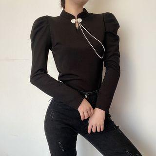 Puff-sleeve Long-sleeve T-shirt