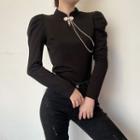 Puff-sleeve Long-sleeve T-shirt