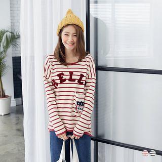 Hello Stripe Boxy Sweatshirt