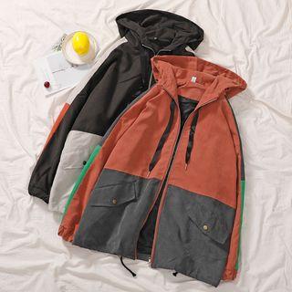 Colored Panel Hooded Jacket