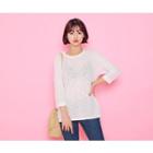 3/4-sleeve Sheer T-shirt