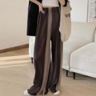 Patterned Wide Leg Pants Brown - One Size