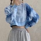 Tie Dye Cropped Pullover Blue - One Size