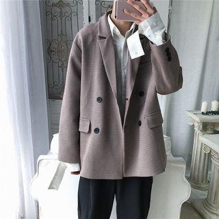 Double Breasted Checker Blazer