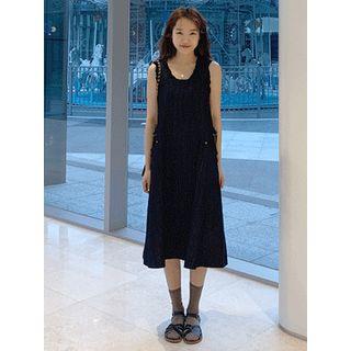 Pocket-detail Tie-waist Suspender Dress