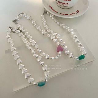 Heart Faux Pearl Necklace