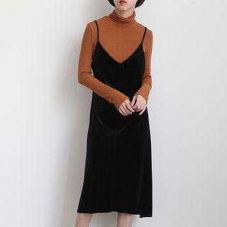 Strappy V-neck Midi Pinafore Dress