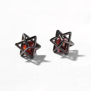 Star Rhinestone Earring 1 Pair - Black - One Size