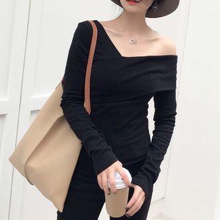 Long-sleeve Asymmetrical Top