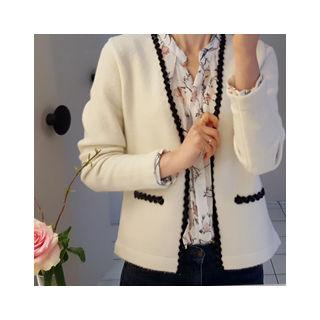 Open-front Sequined Knit Jacket