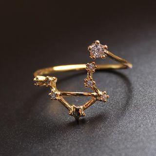 Zodiac Rhinestone Alloy Open Ring (various Designs)