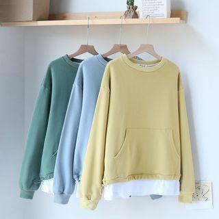 Drawstring Mock Two-piece Pullover