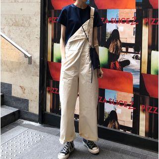 Plain Short-sleeve T-shirt / Wide-leg Jumper Pants