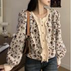 Floral Print Cardigan Floral - Off-white - One Size