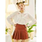 Lace-up Detail Sailor-collar Top