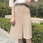 Front-slit Midi A-line Skirt
