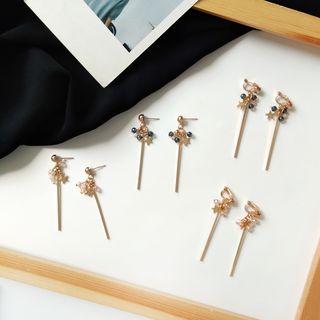 Glass Bead Star & Bar Fringed Earring