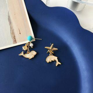 Whale Alloy Dangle Earring