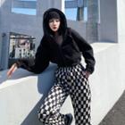 Check Straight Leg Pants / Zip Hoodie