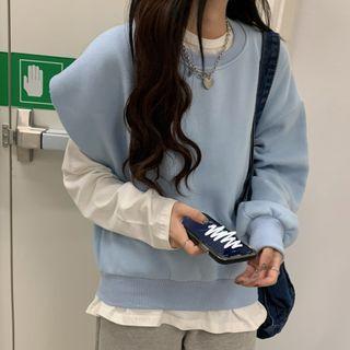 Asymmetrical-sleeve Sweatshirt / Sweatpants