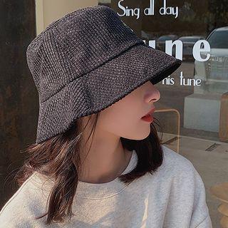 Lapel Applique Corduroy Bucket Hat