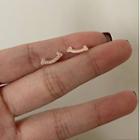 Metal Stud Earring 1 Pair - Silver Stud - Rose Gold - One Size