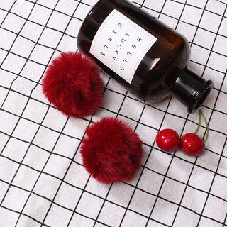 Pompom-accent Studs