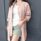 Stand-collar Flap-pocket Cotton Coat