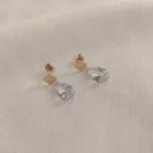 Rhinestone Teardrop Earrings Rose Gold - One Size