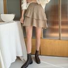Ruffled Tiered A-line Miniskirt