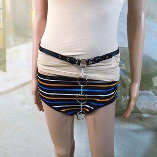 Hoop Pendant Faux Leather Belt