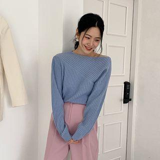 One-shoulder Knit Sweater