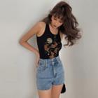 Tiger-print Skinny Tank Top