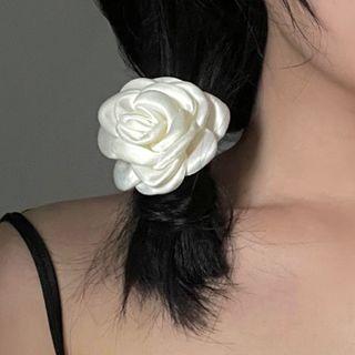 Flower Hair Tie 1889a - Hair Tie - White - One Size