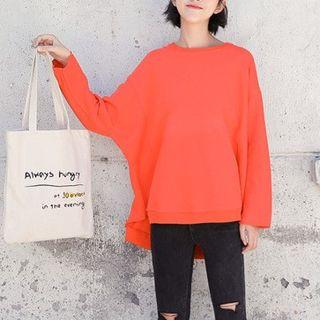 Asymmetric Hem Long Sleeve Top