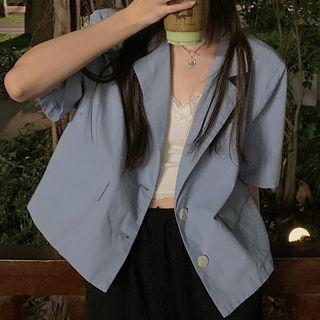 Short-sleeve Button-up Blazer