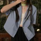 Short-sleeve Button-up Blazer